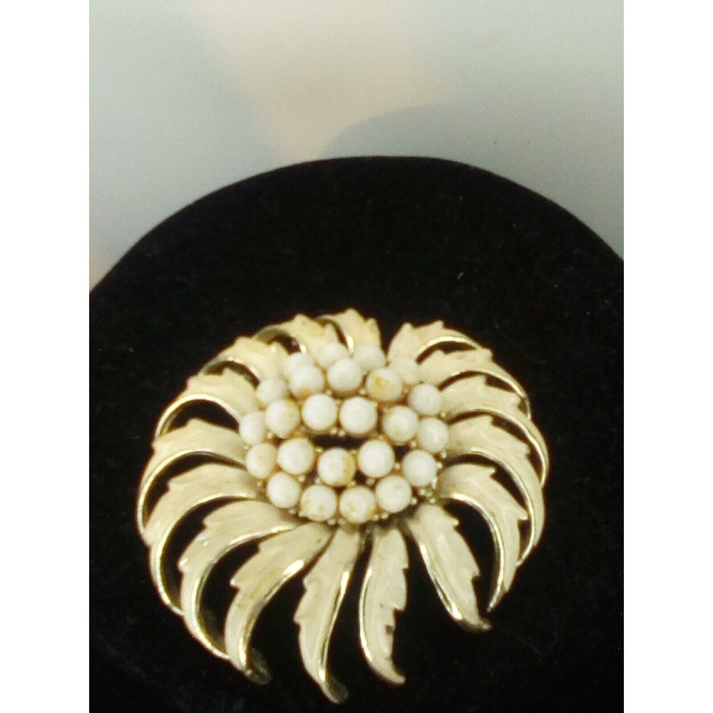 cora leaf with panited brooch leaves and beads